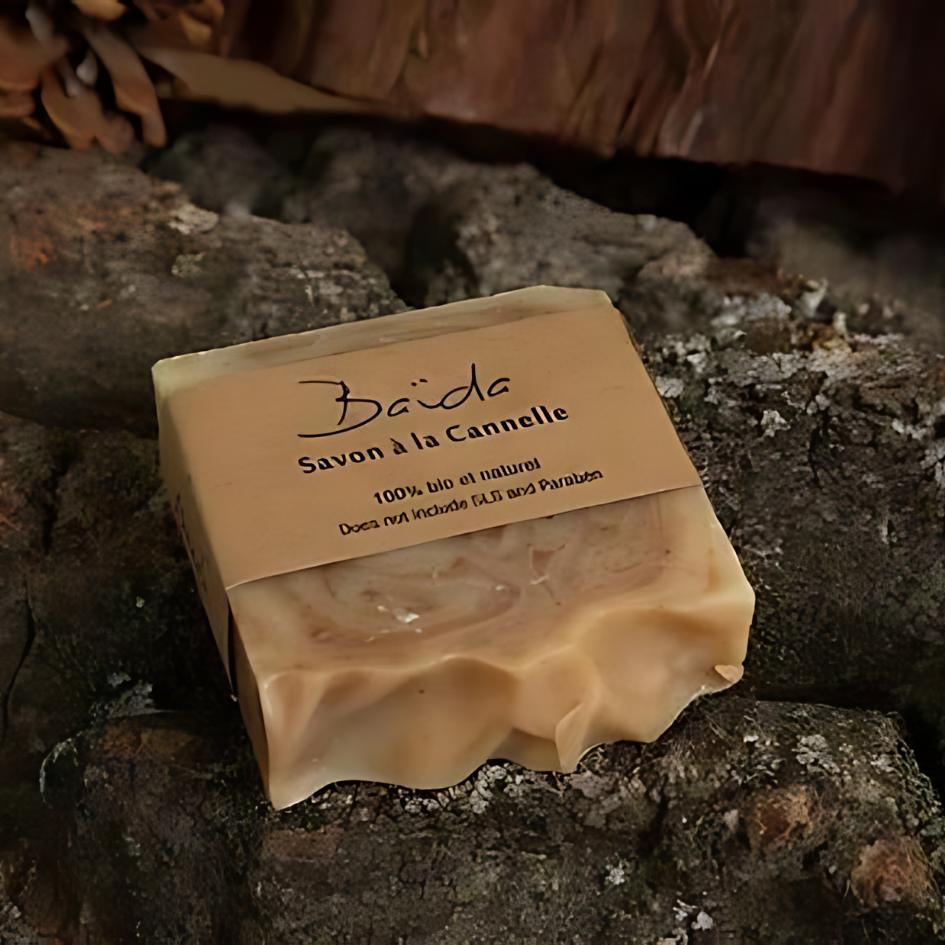 Savon artisanal bio à la cannelle - Baïda Skincare, vue produit