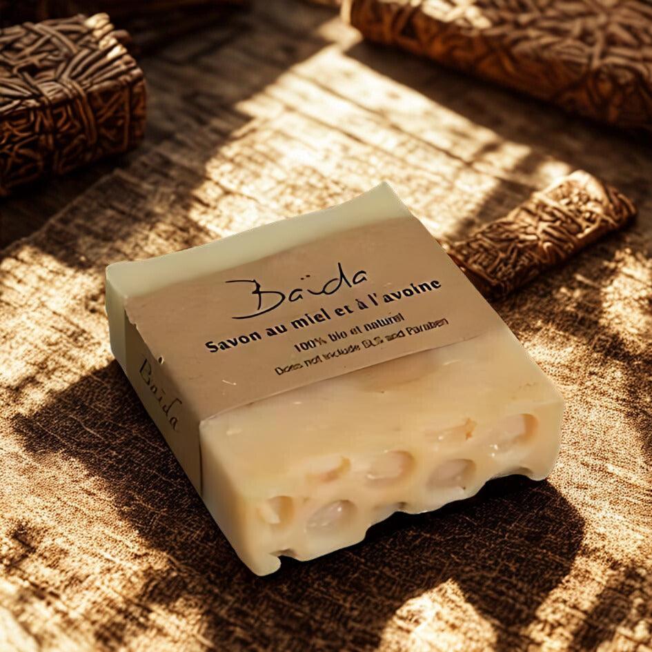 Savon artisanal bio au miel et à l'avoine - Baïda Skincare