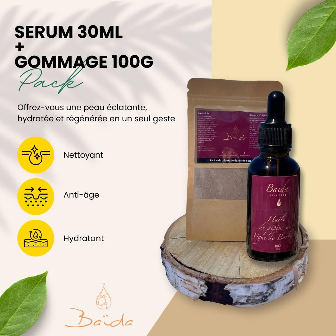 Coffret cadeau Sérum et gommage figue de barbarie - Baïda Skincare, vue produit